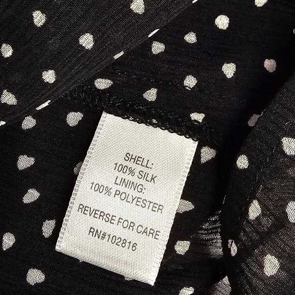 Garnet Hill Womens Sheer Pop Over 100% Silk Dress, Tunic, Tie Neck Fringe, L - Picture 7 of 9